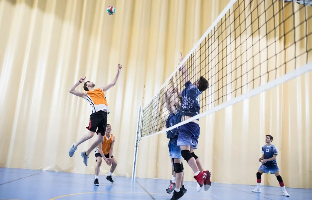 An overview of a volleyball tournament
