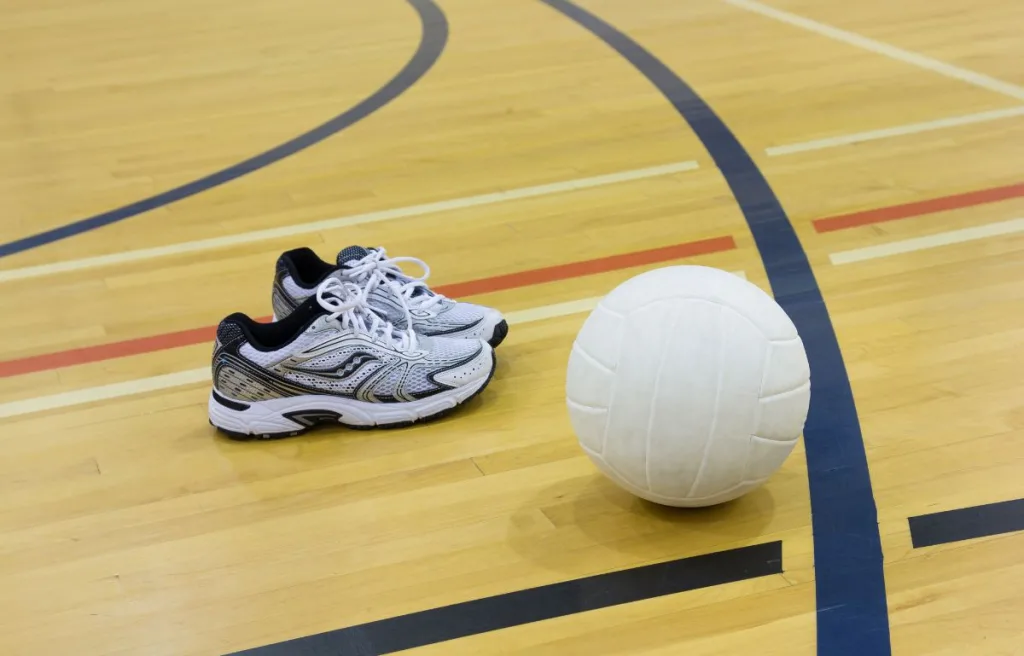 Volleyball shoes lying on the floor