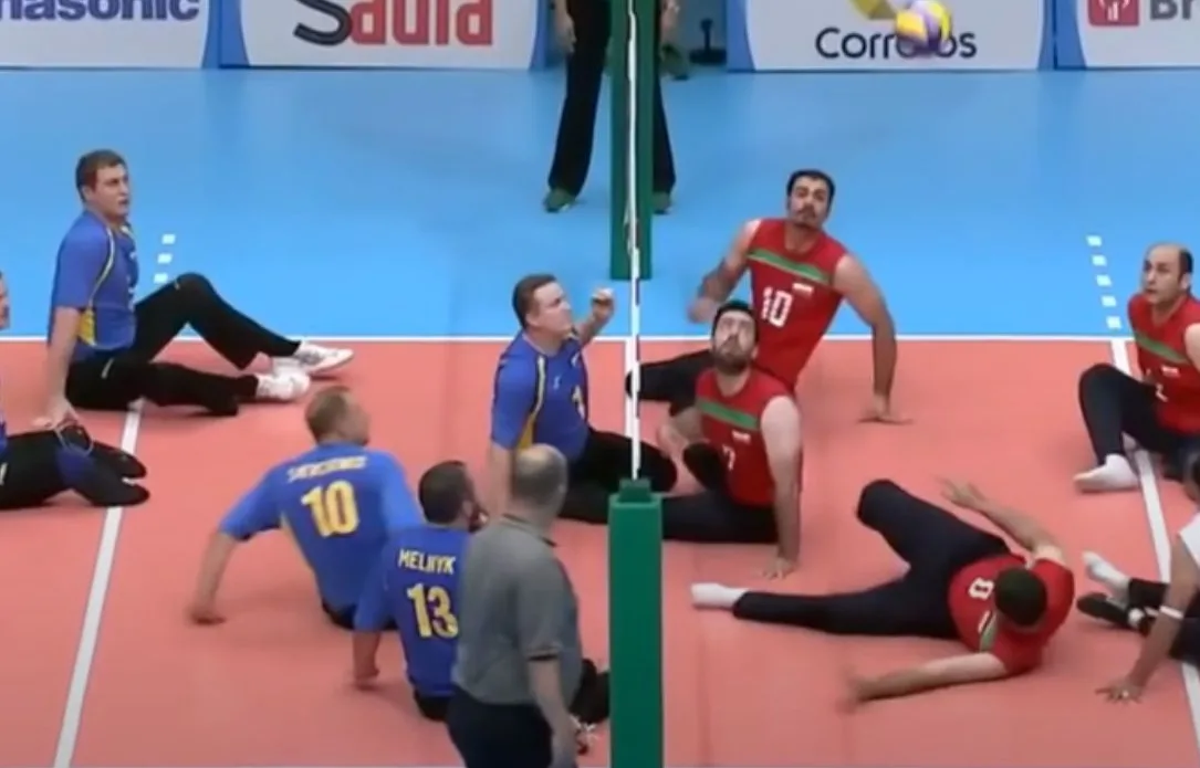 a sitting volleyball match
