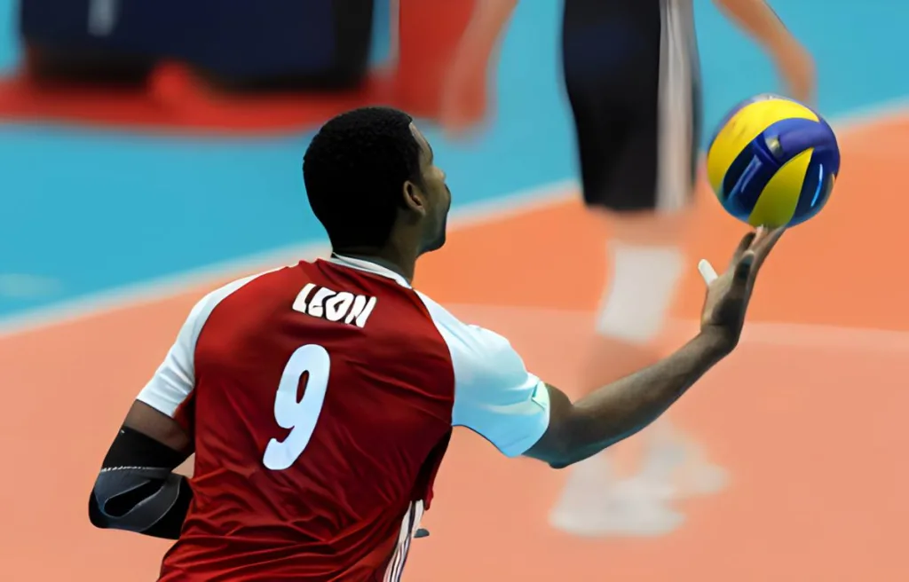 Wilfredo Leon with a volleyball ball