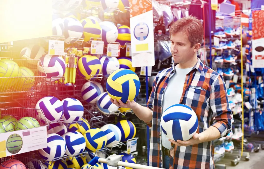 A man in a volleyball shop
