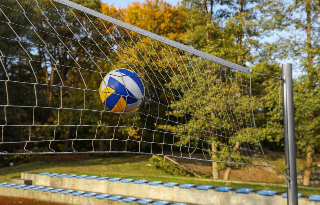 a volleyball net image showing the pole